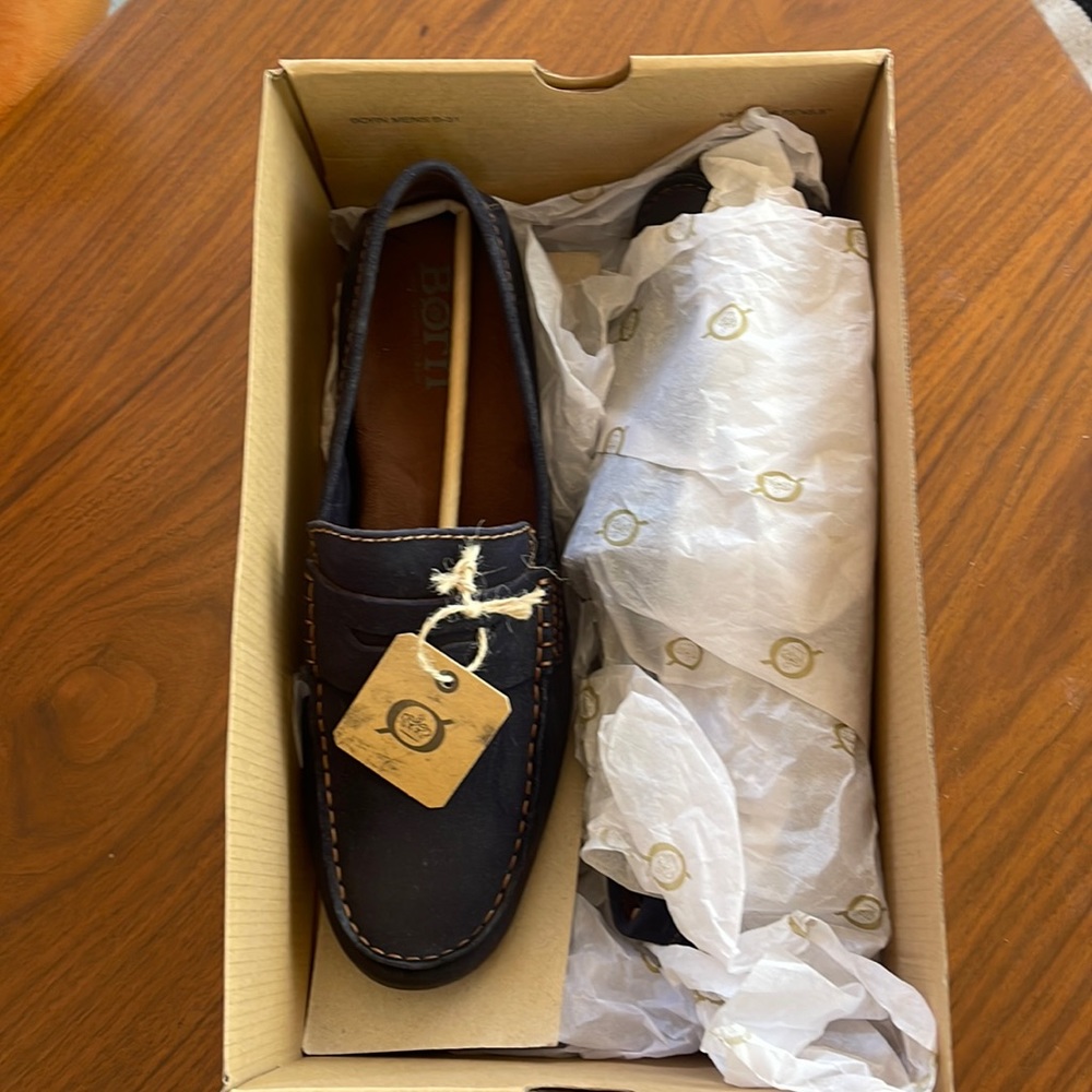 Born mens loafer, navy suede. Never worn, NWT, size 11